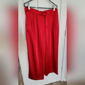 Target wide leg red satin pants